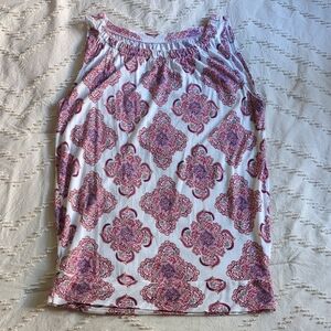 Loft Pink Paisley Print Sleeveless Tank Top Size Small